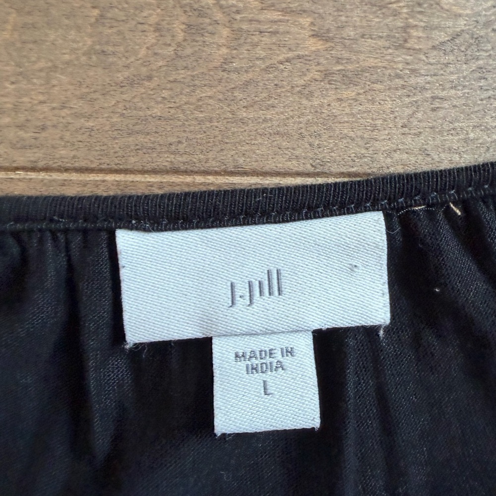 J. Jill Elegant Black Embroidered Tunic Dress size L - Picture 4 of 5